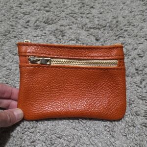 Portland Leather Goods PLG Double Zip Pouch Koi Orange
